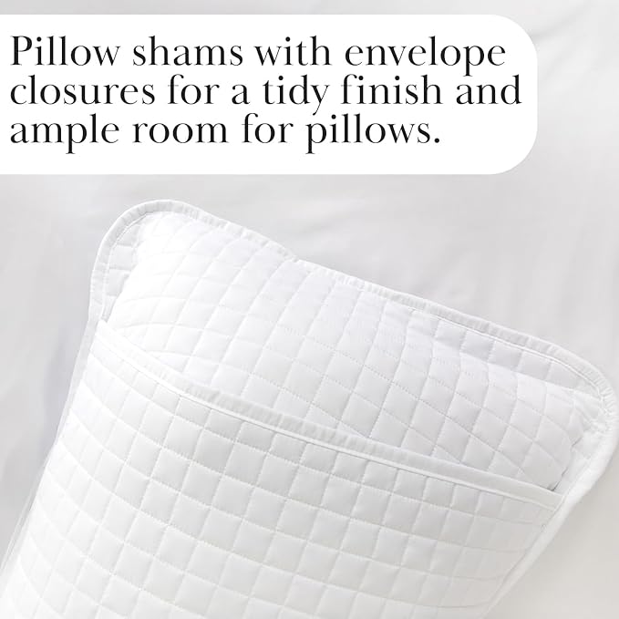 Southshore Fine Living, Inc. White King Quilt Set with 2 Pillow Shams, Lightweight Coverlet, King Size Quilt, Stain & Pet Hair Resistant Bedding Set, Standard/California Size, Bright White