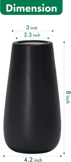 D'vine Dev 8 Inch Ebony Black Elegant Oval Ceramic Vase for Flowers, Home Décor Vase with Design Box, VS-LD-A-5