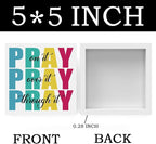 Office Decor for Women Christian Gifts Desk Bedroom Bible Verse Wall Art Inspirational Wooden Box - Pray on It Over It Through It