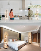 LENIVER LED Spiral Floor Lamp, Unique 3 Color Dimmable Standing Lamp, Modern Creative Standing Pole Lamps with Remote Control for Living Room, Bedroom and Office - Black