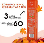 Folkulture Incense Stick Gift with Holder | Set of 3 Fall Incense Sticks with 45 Min Burn Time | Pumpkin Spice Inscents-Sticks | Organic & Non Toxic Fall Scents | Insense-Stick for Fall Essentials