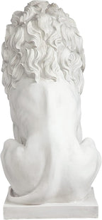 Design Toscano Lion of Florence Sentinel Indoor/Outdoor Animal Statue, 28 Inch Tall, Cast Stone Resin, Antique Stone Finish