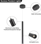 3 Light Mini Pendant Lighting Modern Pendant Light, LED Modern Pendant Light Fixtures Mini Ceiling Hanging Lights for Kitchen Island Dining Room Bar Living Room 6000K 3-Pack Black
