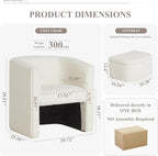 Mid-Century Velvet Living Room Chair with Storage Ottoman, Space-Saving Accent Chairs for Bedroom/Reading Spaces/Office, Cream