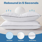 GOHOME Pillows Standard Size Set of 4 - Bed Pillows for Sleeping 4 Pack, Cooling Supportive Hotel Pillows with Premium Soft Down Alternative Fill for Side Stomach and Back Sleepers