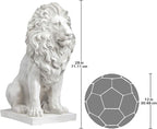 Design Toscano Lion of Florence Sentinel Indoor/Outdoor Animal Statue, 28 Inch Tall, Cast Stone Resin, Antique Stone Finish