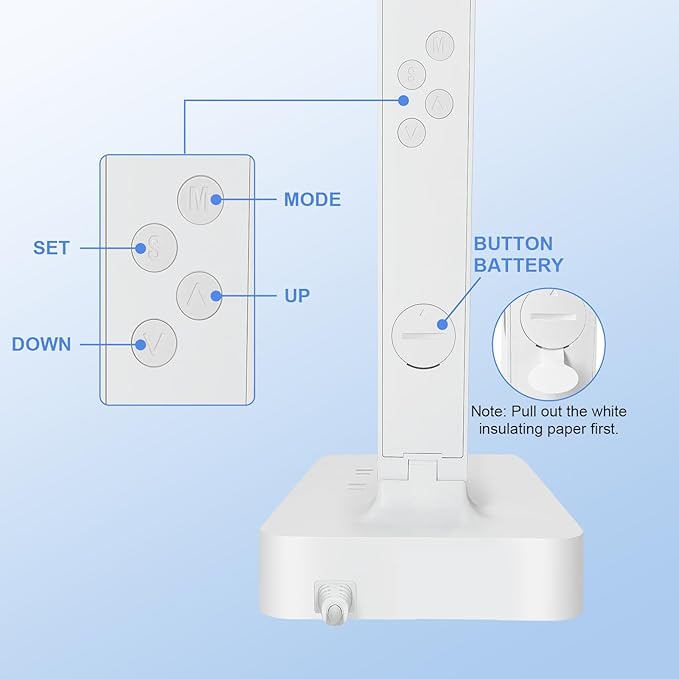 karidi Smart Desk Lamp with Digital Clock, 4-in-1 Charging Station (2 AC Outlets, Type-C, USB-A Ports), Temperature Display, 5 Color & Brightness Settings, Ideal for Offices & Bedrooms