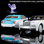 EROCK 1/24 Diecast Car Model Rolls-Royce Phantom Toy Car, Alloy Collectible Phantom Replica Pull Back Model Car Vehicles with Sound and Light for Kids Boys Girls Birthday Gift