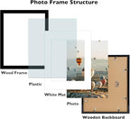 10x14 Picture Frame Set of 12 for 30 x 40 cm Diamond Art Painting, Display 8.5x11 with Mat or 10x14 without Mat, Wood 10 by 14 Wall Gallery Poster Photo Frames Bulk with 8.5x11 Mat,12 Pack, Black