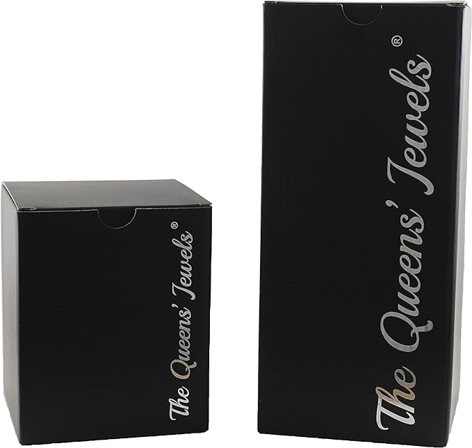 THE QUEENS' JEWELS Happy Birthday Jeweled 4x4 Candle Holder Vase - Unique Gift for Women, Birthday, Cute, Fun, Cocktail, Queen, Not Painted, Decorated, Bling, Bedazzled, Rhinestone