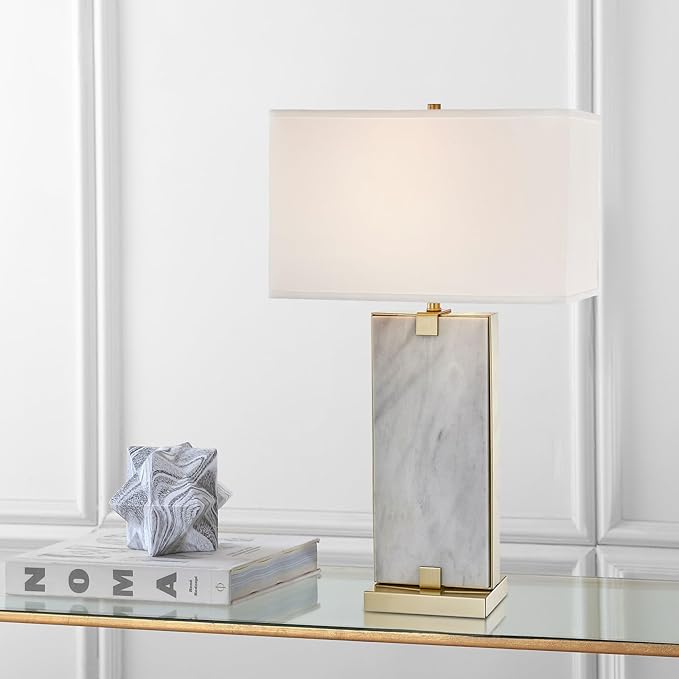 Magnus Table Lamp – Modern Desk Lamp with Marble Finish, Commercial Grade Lighting for Living Room or Bedroom