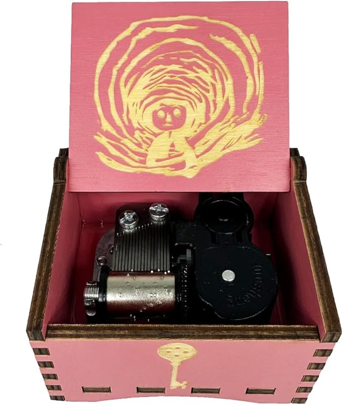 Youtang Music Box Engraved Wooden Gifts Mini Musical Box Play Dreaming for Birthday/Anniversary/Valentine's Day/Christmas (Wind up, Pink)