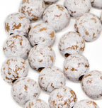 Farmhouse Wood Bead Garland Home Decor, Natural Wooden Garland for Tiered Tray, Decorative Tassel for Tier Tray, Rustic Beads Centerpiece Boho Table Decor, Beaded Accent White Washed