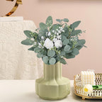 120 Pcs 6 Kinds Mixed Eucalyptus Leaves Stems Bulk Artificial Silver Dollar Eucalyptus Leaves Picks Dried Eucalyptus Bundle Faux Spray for Wedding Vase Bouquet Floral Arrangement Decor