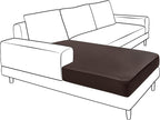 Yates Home Couch Covers for Sectional Sofa L Shape PU Leather Cushion Slipcover Water-Proof Elastic Chaise Seat Cover Protector Slip Cover for Settee Seater Replacement in Living Room（XXL, Chocolate