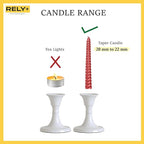 Rely+ White Candle Holder Set of 2 - Decorative Taper Candles for Candlesticks - Candle Stick Candle Holder -Candlestick Holders for Taper Candles - Modern Easter Candle Holders for Dinner, Party