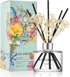 COCODOR Flower Reed Diffuser Set / 6.7oz / Gardenia/Scent Diffuser with Sticks Home Fragrance Reed Diffuser for Bathroom Shelf Decor
