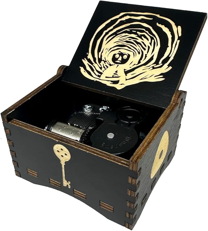 Youtang Music Box Engraved Wooden Gifts Mini Musical Box Play Dreaming for Birthday/Anniversary/Valentine's Day/Christmas (Wind up, Black)
