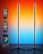 Smart RGB Corner Floor Lamp, APP & Voice Control, 16 Million Color Changing LED Light with Remote, Dimmable Ambient Lighting for Bedroom, Living Room, Game Room