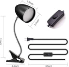 Clip on Light for Bed, Non-Dimmable Clip on Reading Light for Bed, 4000K Cool White, 3.5W 240 LM Desk lamp with clamp, Eye Protection, ETL Listed, Black