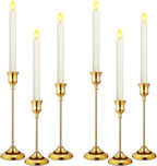Candlestick Holders 6 PCS Metal Taper Candle Holders, KSWING Gold Candle Stick Holders Set, Perfect for Table Centerpiece Mantel Party Wedding Christmas Home Decor, Set of 6