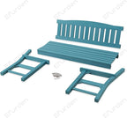 Psilvam 3-Person Outdoor Memorial Bench, All-Weather Poly Lumber Garden Bench, Rot-Resistant Outdoor Patio Bench for Park,Porch,and Church(Blue)