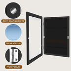 1 Pack Kids Artwork Frames 10x12.5 Inch Changeable Kids Art Frame with Front Opening for Art Display, Horizontally Vertically Wall Mount for Kids Drawing & School Projects (Black)