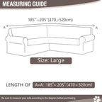 HDCAXKJ Sectional Couch Cover L Shape Stretch Sofa Covers Washable Jacquard Corner Couch Slipcover Non Slip Sectional Slip Cover U Shaped Furniture Protector for Pets Dogs (Wine Red, Large)