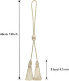Curtain Tiebacks with Tassel,Modern Rope Window Curtain Ties Backs for Draperies, Outdoor Elegant Decorative Curtain Holdbacks