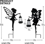 Solar Fairy Garden Decor Lights, 2 Packs, Metal Hanging Lanterns with Warm Solar Glow – Exquisite Gifts for Women, Mom, Friends (Fairy Hanging Lantern)