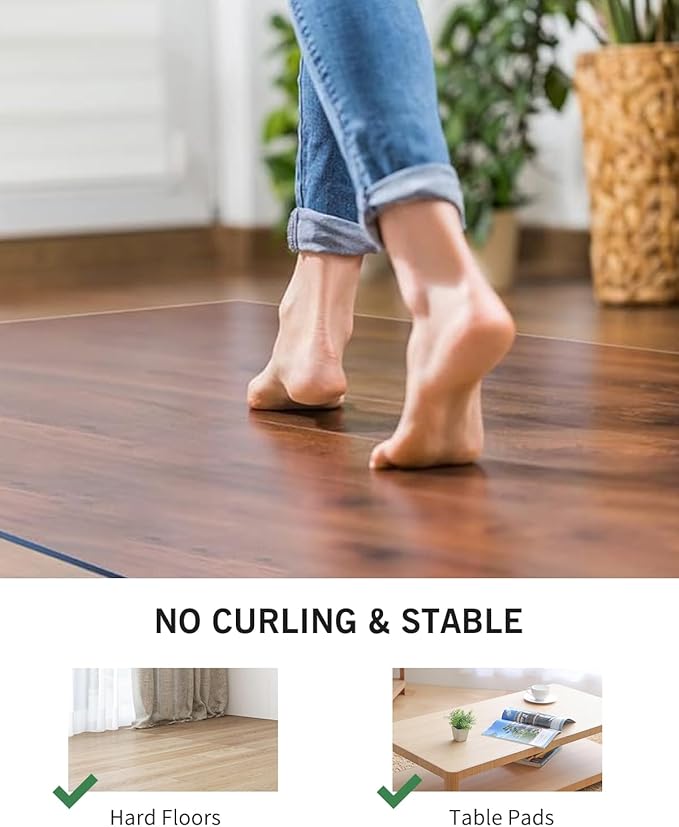 Area Mat for Hard Floor, 3'×5' Transparent PVC Area Rug for Home, Waterproof Durable Floor Protector for Dining Room, Large Anti-scratch Floor Mats for Laundry Room, Baby Play, Kitchen, Pet Litter Mat