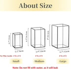 Glass Hurricane Candle Holder Large - Hewory 6pcs Black Rectangle Flower Holders Centerpiece for Table, Tall Floor Square Pillar Candle Lantern for Wedding, Anniversary, Party, Fireplace, Dining Room