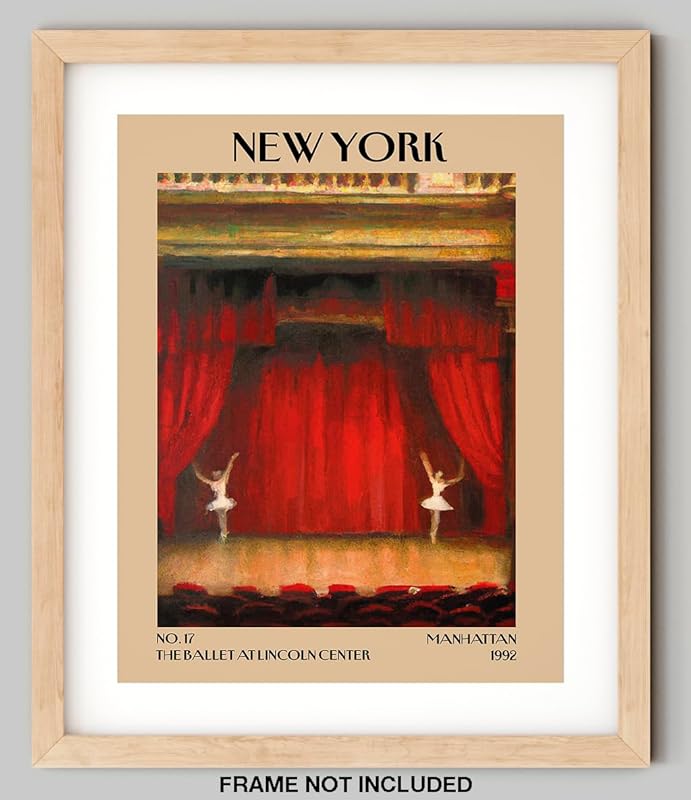 Retro Vintage New York Wall Art Print - 11x14 Unframed Poster - New York City Souvenirs, Cute Trendy Colorful Wall Decor (Ballet, 11x14")
