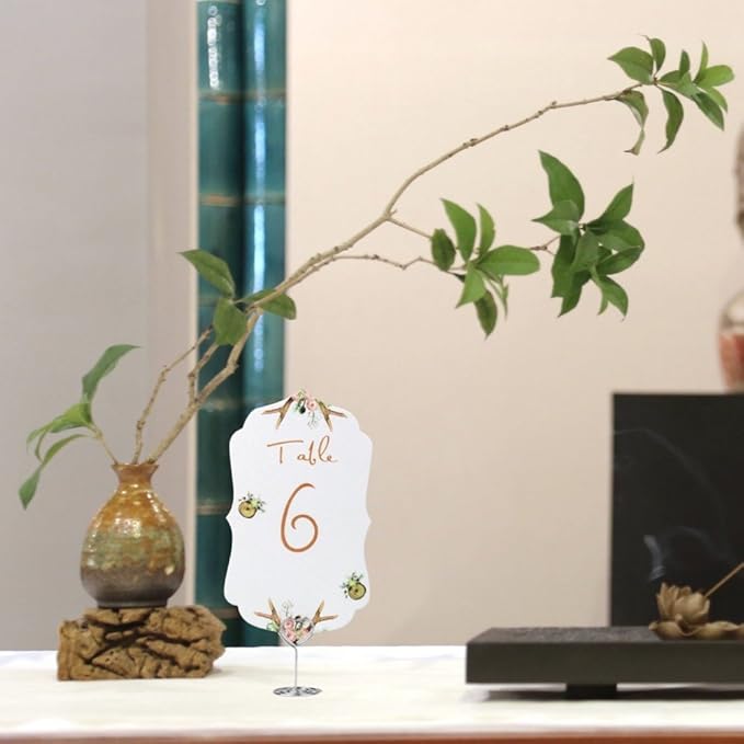 20pcs Mini Place Card Holder, Table Number Holders, Table Card Holders, Table Number Stands, Wire Table Picture Photo Holder Menu Clips for Wedding Favors with Heart Shaped (Silver)