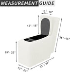 Easy-Going 2-Piece Recliner Console Cover for Reclining Loveseat Covers Stretch Jacquard Middle Console Cover for Recliner Couch and Sofa Cream