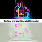 Beer Neon Sign for Wall, Dimmable LED Bar Sign with USB, Acrylic Light for Man Cave, Pub, Restaurant, Store, or Home Decor