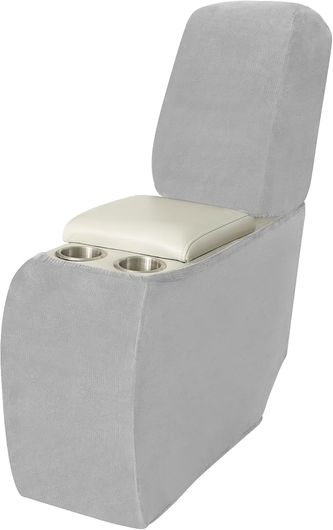 Arfntevss Sectional Recliner Couch Covers Velvet Corner Sectional Sofa Cover for Reclining Couch Stretch L Shape Recliner Slipcover Washable Middle Console Protector (1 Console Cover, Silvery Gray)