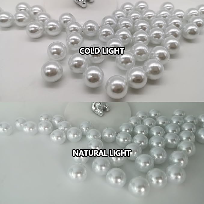 200PCS White Faux Pearls Beads for Centerpiece Vases, Vase Filler Faux Pearls, No Holes Filler Beads for Party Anniversary Birthday Wedding Table Decor, 10/14/20/30mm