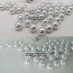 200PCS White Faux Pearls Beads for Centerpiece Vases, Vase Filler Faux Pearls, No Holes Filler Beads for Party Anniversary Birthday Wedding Table Decor, 10/14/20/30mm