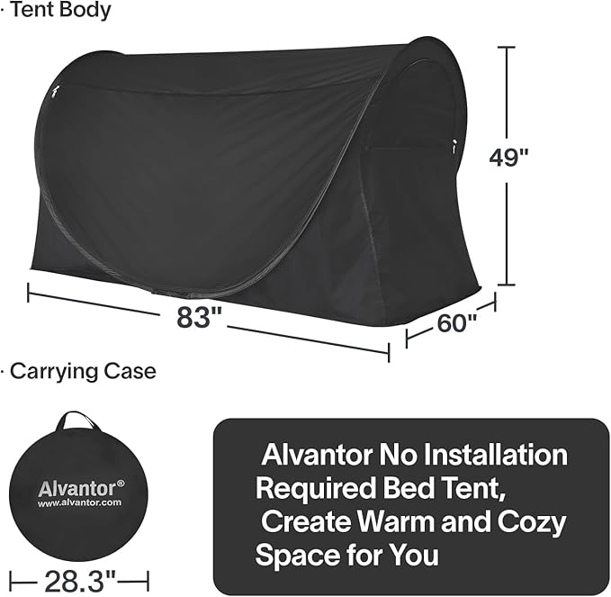 LEEDOR Bed Tent Dream Tents Bed Canopy Shelter Cabin Indoor Privacy Warm Breathable Pop Up Twin/Full/Queen for Kids and Adult Patent Pending(Mattress Not Included)