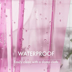 AmazerBath Shower Curtain Liner, 72x72 Transparent Hot Pink Shower Liner, Lightweight Plastic Shower Curtain Liners, Cute Waterproof Shower Liner for Bathroom with 3 Magnets & 12 Grommet Holes