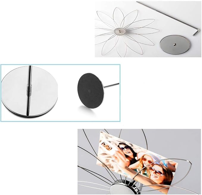 Mollytek Desktop Photo Holder with Clips Postcard Gift Card Picture Display Stand Decor Photo Tree Stand for Table Display Sun Flower Romantic Design with Plated Wire