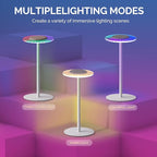 LOFTEK Cordless LED Table Lamp: Color Changing Night Light,RGB Mode with Over 100 Colors Rotating and Changing,Touch Switch,Rechargeable for Party,Bedroom,Living Room,Game Room,Camping