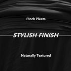 CozyLux Queen Comforter Set Black, 7 Pieces Soft Pinch Pleat Bed in a Bag Queen Comforter Set with Sheets, Boho Bed Set with Down Alternative Comforter, Sheets, Pillowcases & Shams