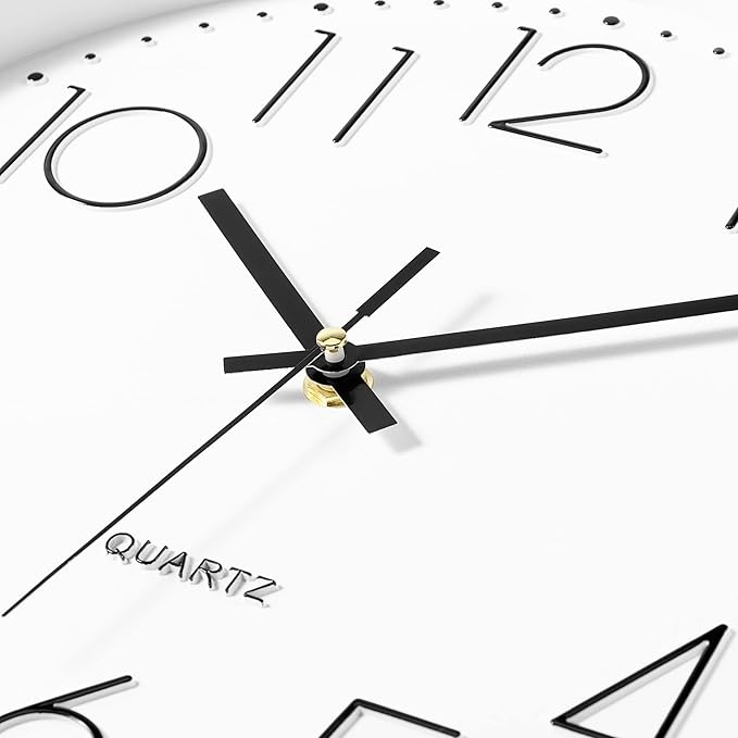 Lumuasky 4 Pack Wall Clock,12 Inch Silent Battery Operated Non Ticking Quartz Round Analog Classic Clock Modern Design for Home Office Classroom School Living Room Bedroom