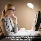 LED Desk Lamp for Home Office, Eye-Caring Desk Light for Video Call, Dimmable 3 Color Temperature 10 Brightness Computer Light, Led Desk Light, Memory & Timer Func, Adjustable Flexible Swing Arm
