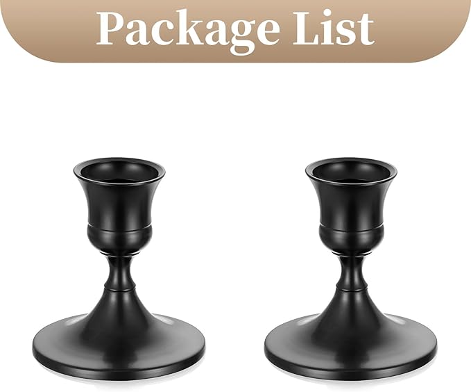 Sziqiqi Candlesticks Holder for Wedding Table Centerpiece - Black Taper Candle Holders Candle Stick Holder Bulk for Christmas Candlelight Dinner Wedding Party Festival Decor Pack of 6