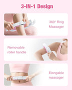 bedee Cellulite Massage Tool, Lymphatic Drainage Massager, Fascia Massage Tool for Arms, Legs, Stomach, Blue