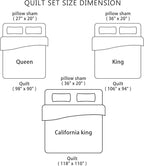 Yvooxny Quilt Set Queen Bedspread Reversible Green Farmhouse Garden Coverlet Real Patchwork Quilt Set for All Seasons, Bohemian Floral Pattern, Queen Size