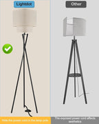 Lightdot Black Tripod Floor Lamp, Modern Floor Lamps for Living Room, Standing Lamp with Dual Drum, E26 Bulb Included, 67.7" Tall Floor Lamp for Bedroom, Home Office